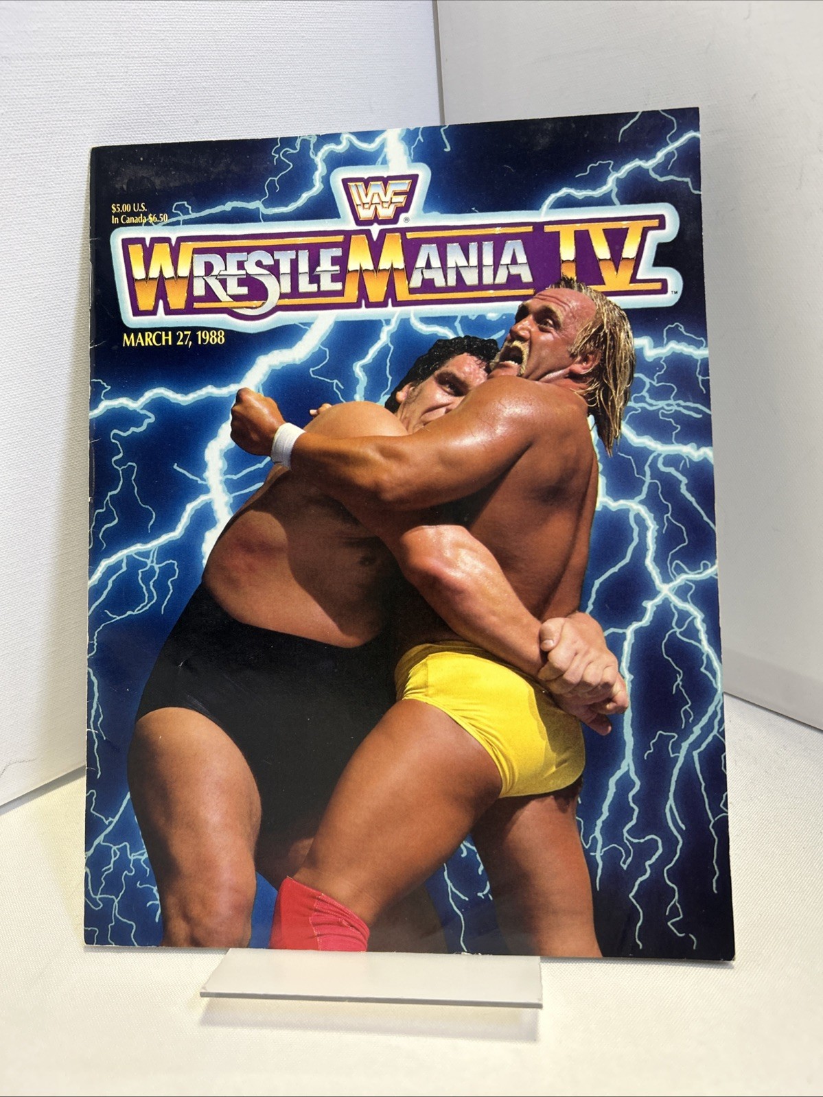 WWF Wrestlemania IV Program, Hulk Hogan Andre The Giant, Arena Edition, 1988