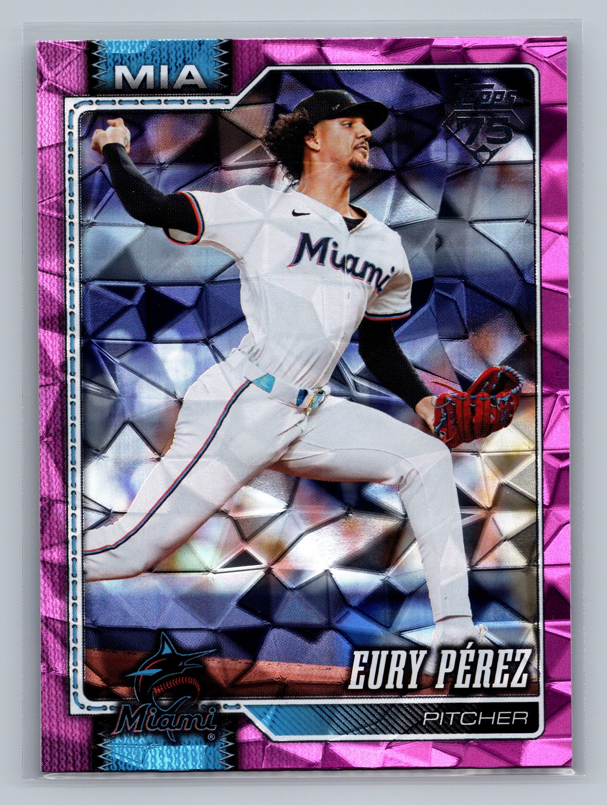 2026 Topps Series 1 EURY PEREZ #285 Pink Diamante Miami Marlins