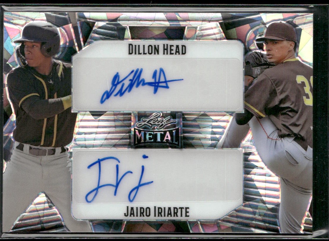Dillon Head Jairo Iriarte 2023 Leaf Metal Dual Autograph Auto Silver Crystal /8