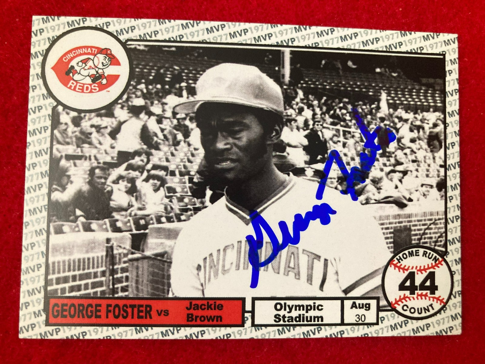 LIMITED to 52 GEORGE FOSTER Signed 1977 MVP HOME RUN SET 8/30/77 Card #44 of 52
