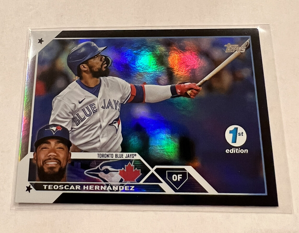 2023 Topps Series 1 Teoscar Hernandez #186 Black Foil /25 1st Edition Blue Jays