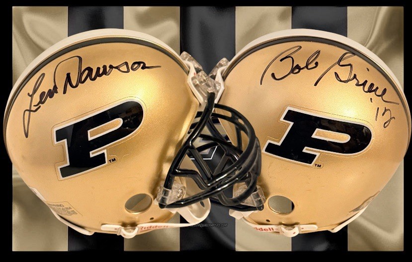 BOB GRIESE & LEN DAWSON AUTOGRAPHED SIGNED BOILERMAKERS MINI HELMET wAP/COA
