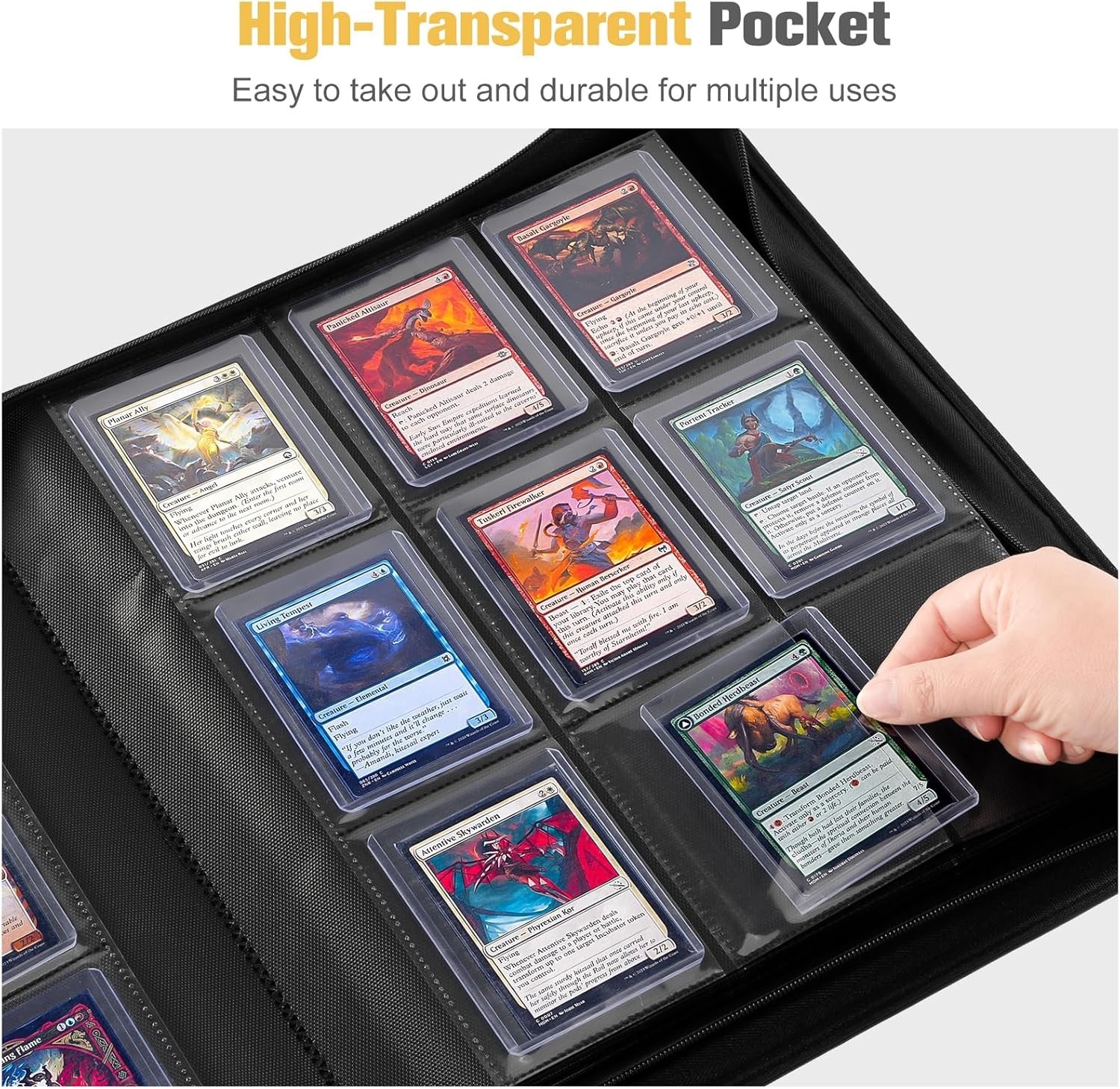 Top Loader Binder, 9 Pocket Holds 324 Toploaders, Waterproof PU Leather with Non