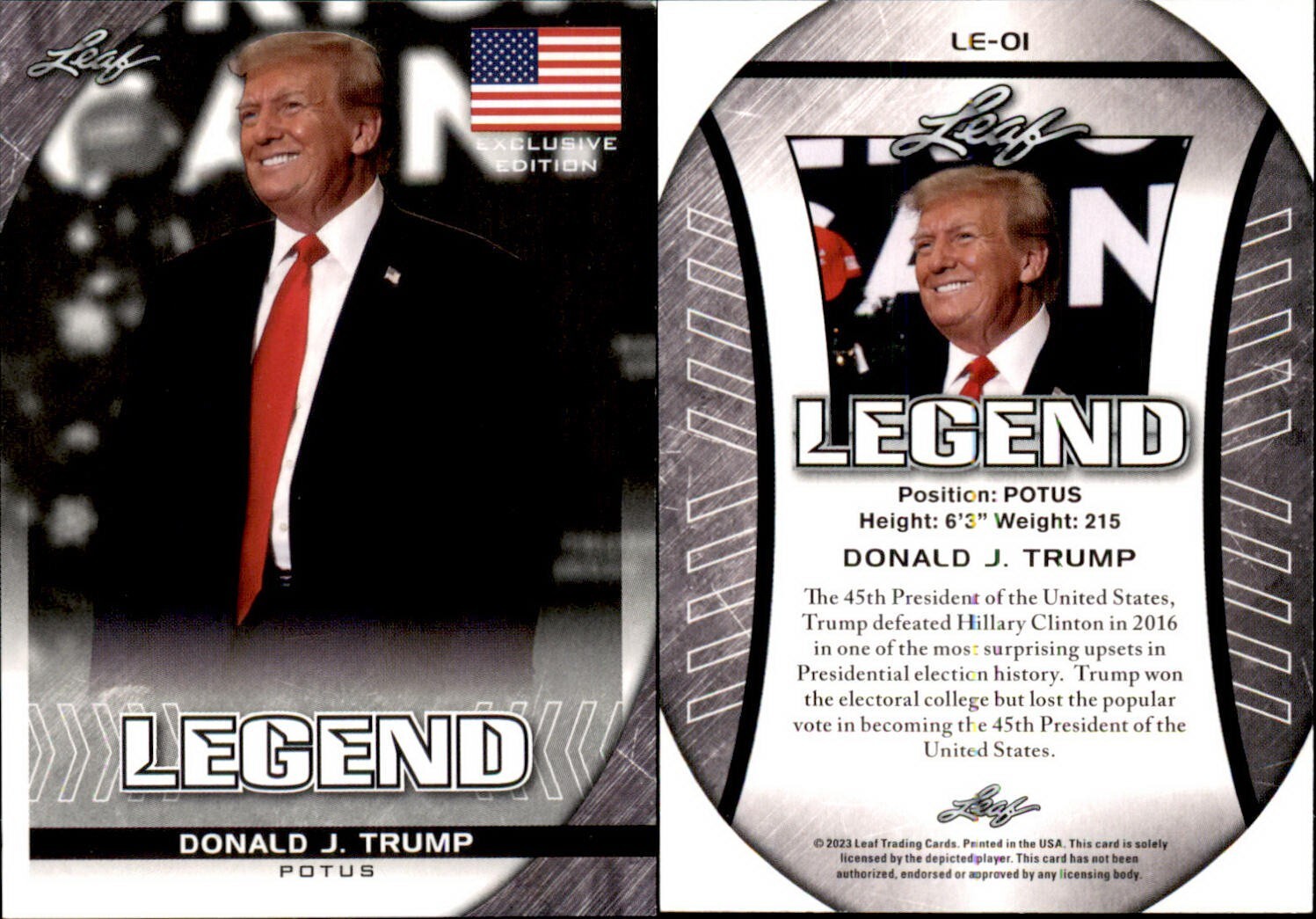 2023 Leaf Legends Edition Donald J. Trump #LE-01 POTUS