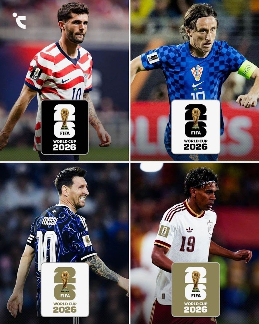 WORLD CUP SOCCER JERSEY PATCH 2026 ANY PLAYER