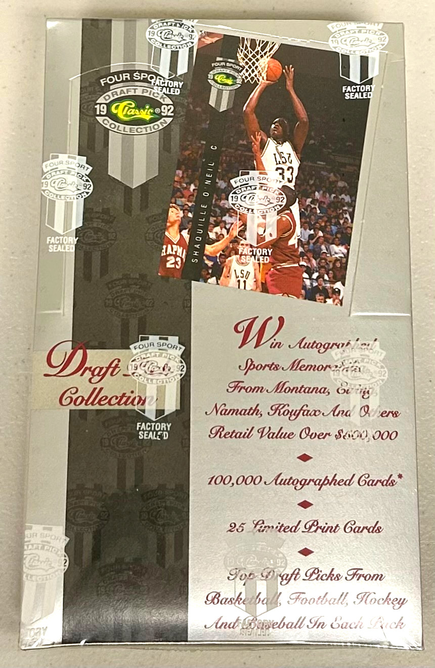 1992 CLASSIC 4 FOUR SPORT DRAFT PICK COLLECTION HOBBY BOX SHAQ JETER AUTOS?