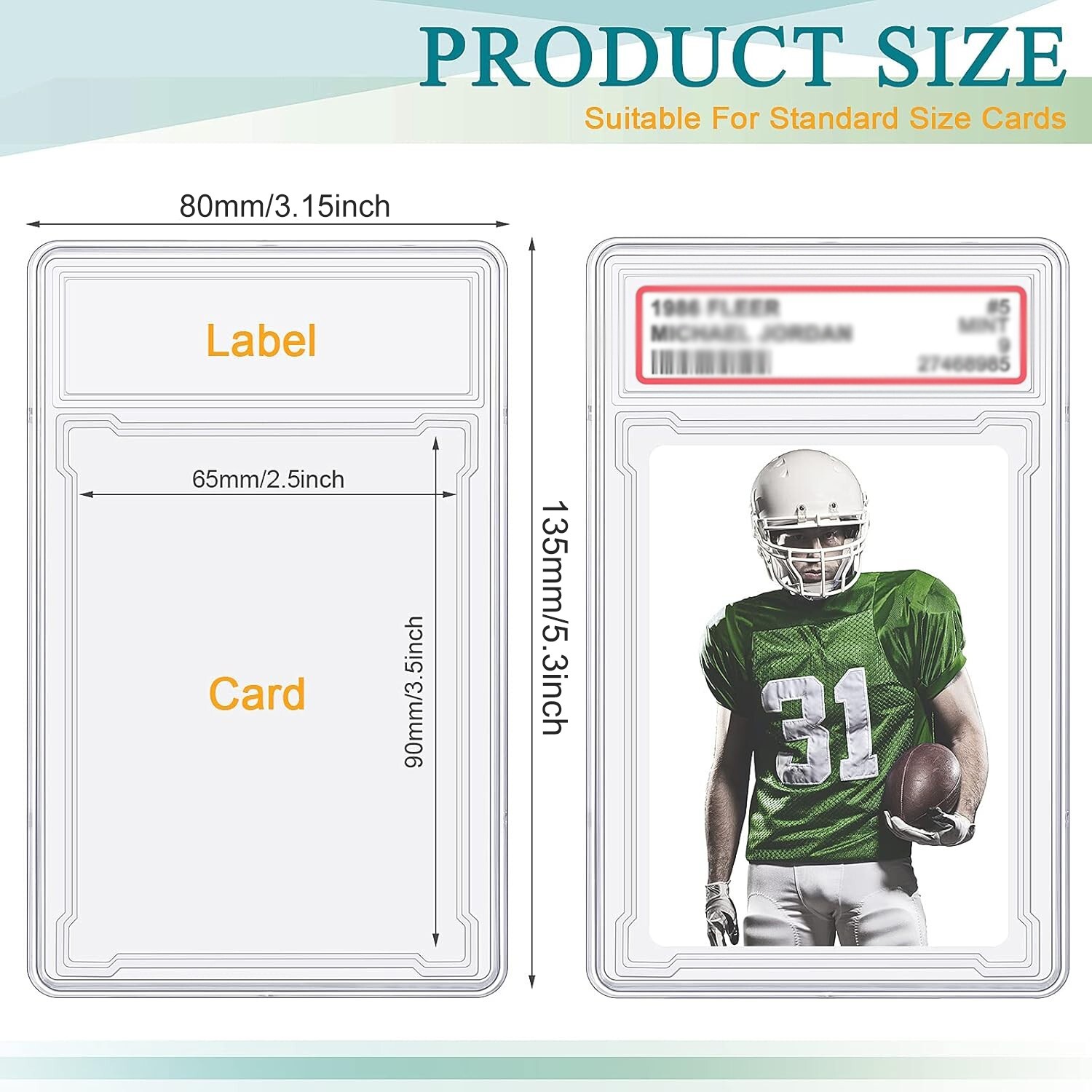 Empty Graded Card Holder PSA Style Slab for Trading Sports Cards Protector Case