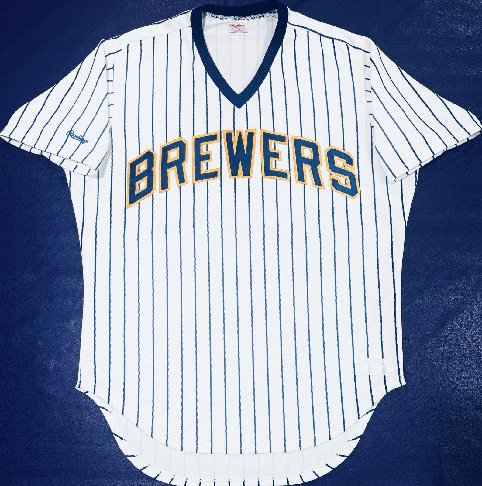 Authentic Milwaukee Brewers Vintage 1980’s Rawlings Pro Cut On Field Jersey 44