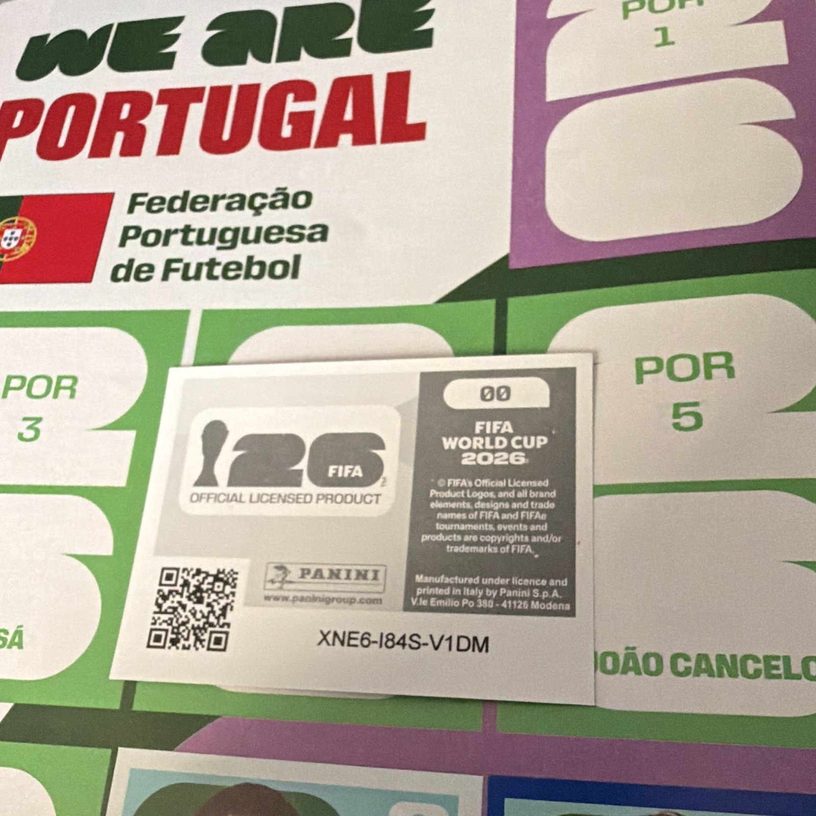 Panini FIFA World Cup 2026 Portugal Soccer Sports Sticker Non-Stuck