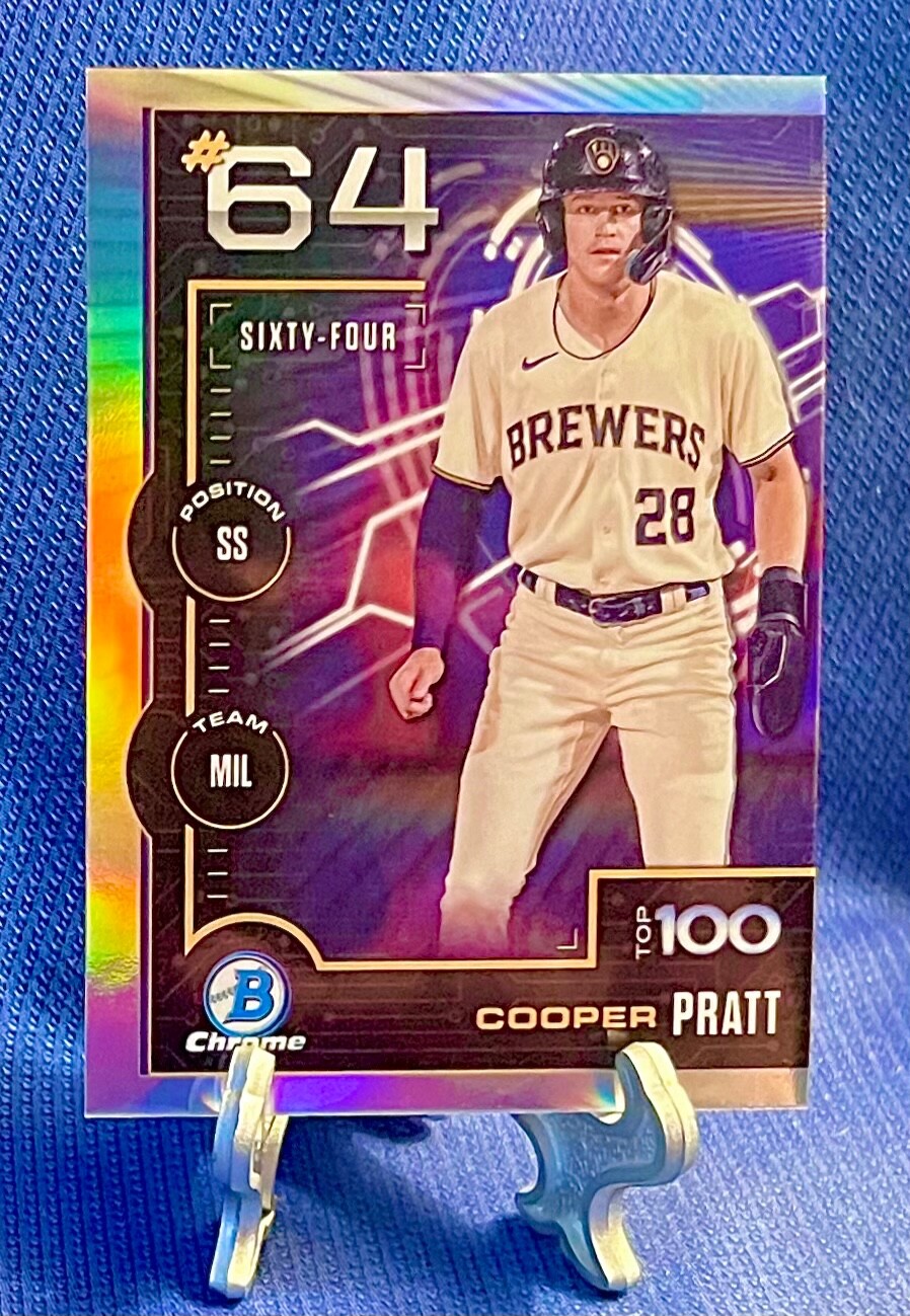 Cooper Pratt 2025 Bowman Chrome Bowman Scouts Top 100 Refractor BTP-64 Prospect