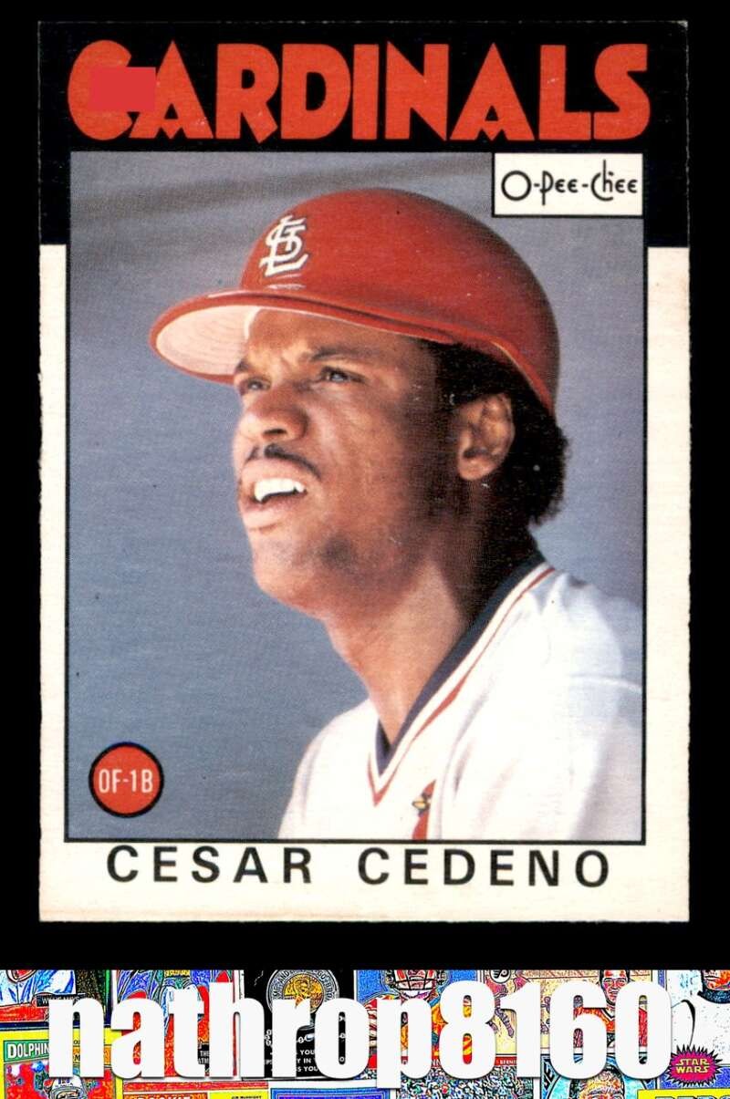 1986 O-Pee-Chee #224 Cesar Cedeno NM/NM+ St. Louis Cardinals 21676