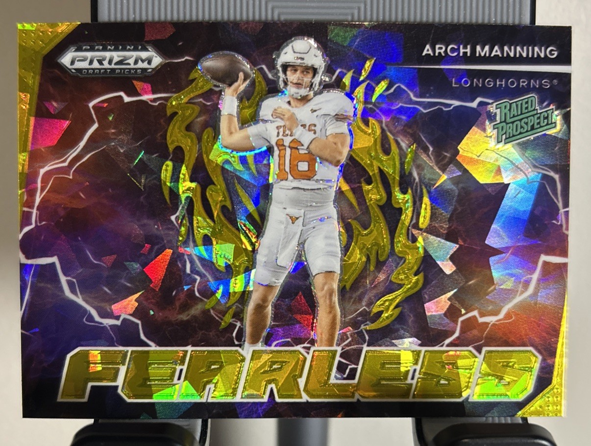 2025 Panini Prizm Draft Picks – Fearless Arch Manning #F-AMG Gold Ice Prizm (RC)