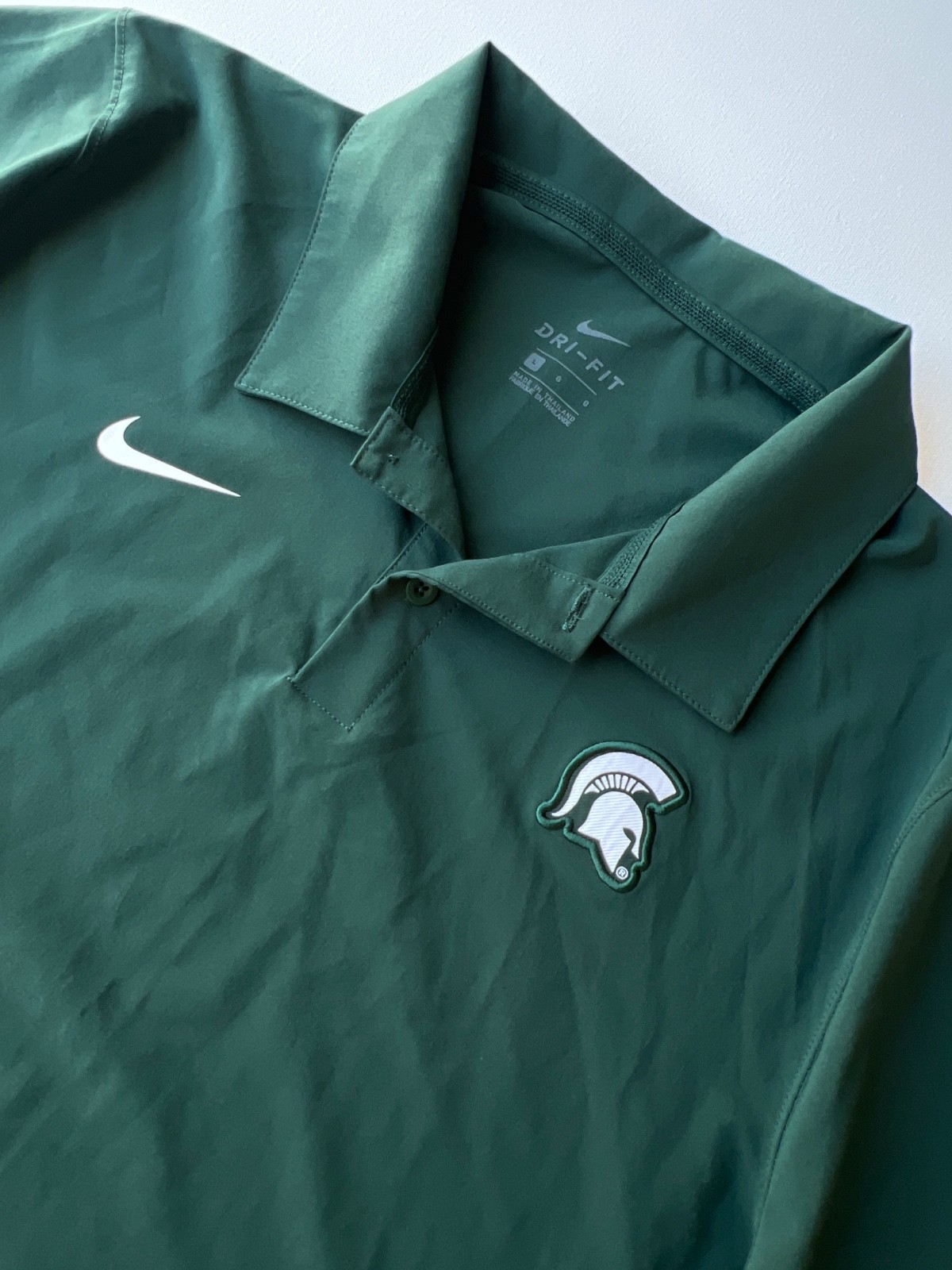 Nike Dri-FIT Polo Shirt Mens L Green Michigan State Spartans MSU Golf Football