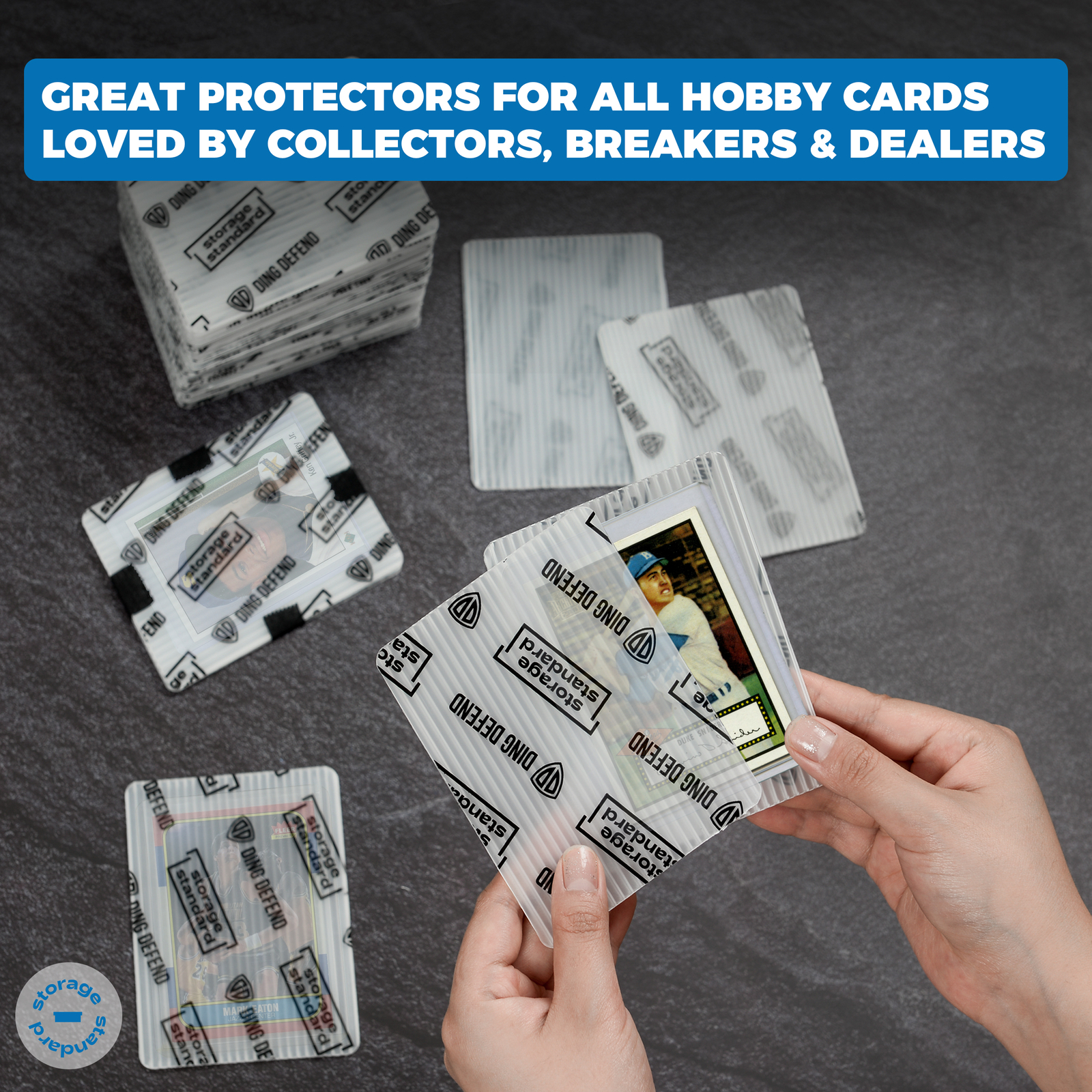 Trading Card Shipping Protectors 110 Pack 3.5” x 4.5” Flats for Card Breakers