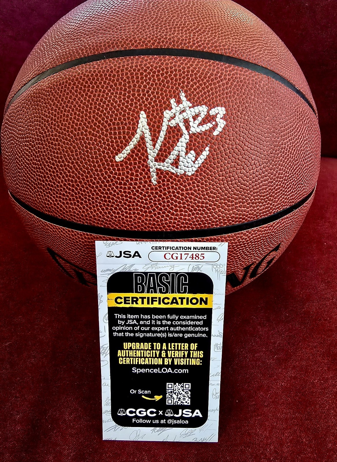 Keaton Wagler Signed Spaulding Max Grip Basketball Future Star JSA CERTIFIED