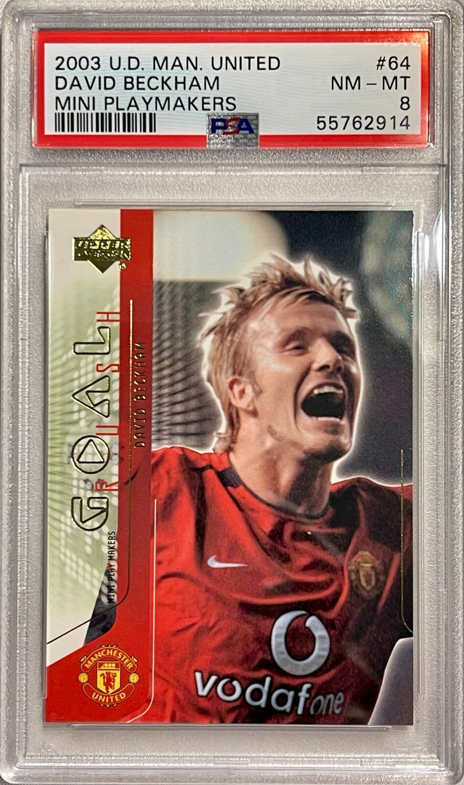 2003 Upper Deck Manchester United Mini Playmakers #64 David Beckham PSA 8 RARE