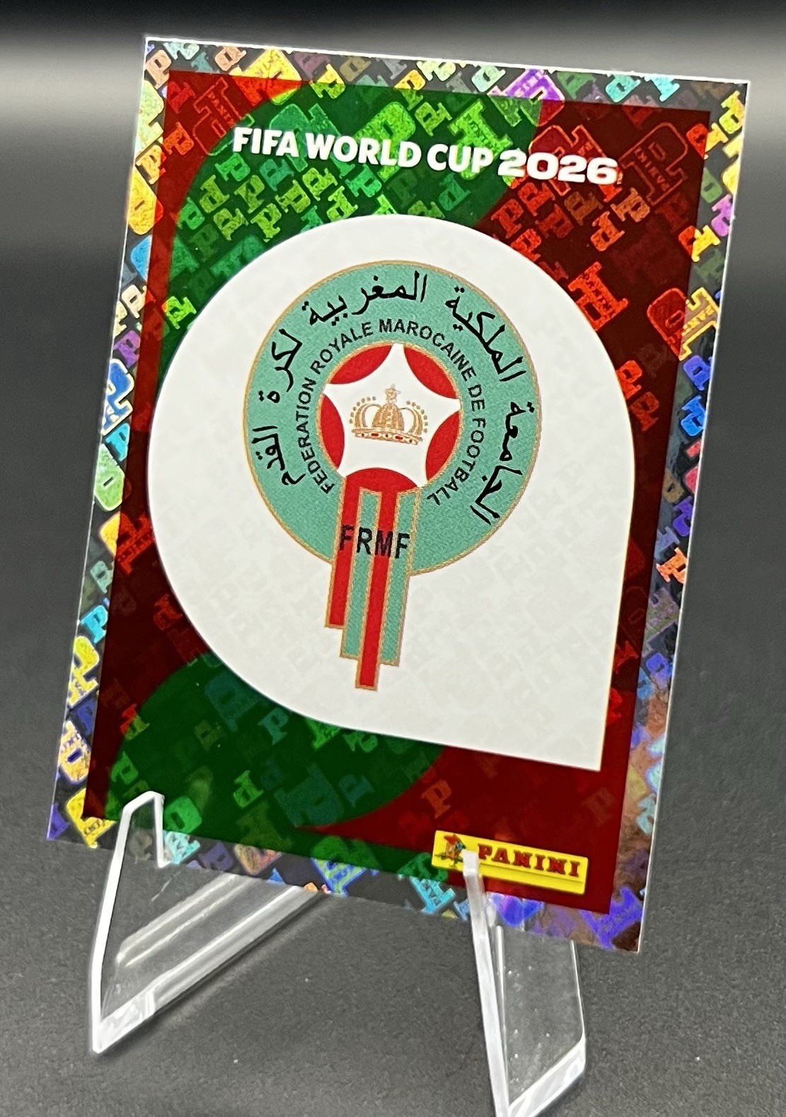 Panini FIFA World Cup 2026 Morocco MAR1 Team Crest Mosaic Parallel Sticker