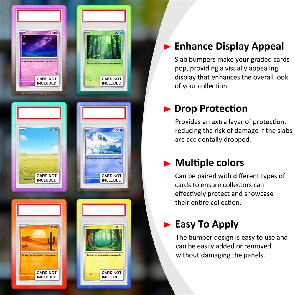 HOT Hard TPU Gradient Slab Bumper Guard Edge Protector Frame For PSA Graded Card