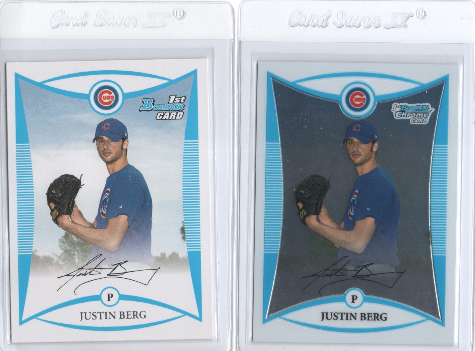 JUSTIN BERG 2008 Bowman Prospects #BP17 & Chrome Prospects BCP17 Options