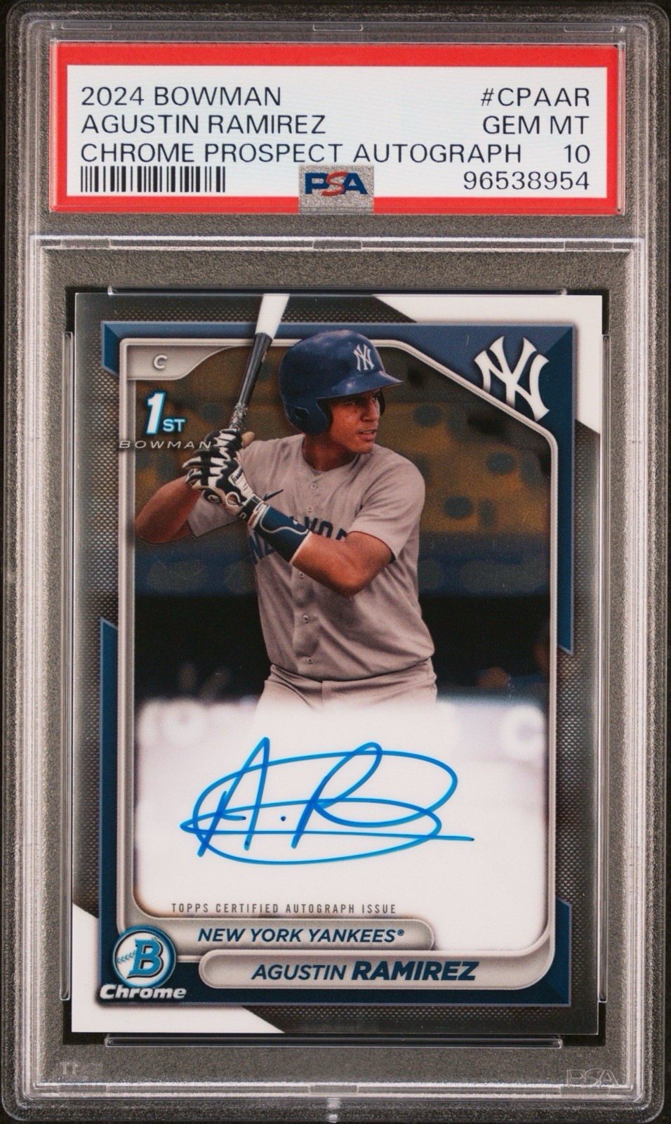 2024 Bowman Chrome Agustin Ramirez 1st Prospect Auto #CPA-AR PSA 10 Gem Mint