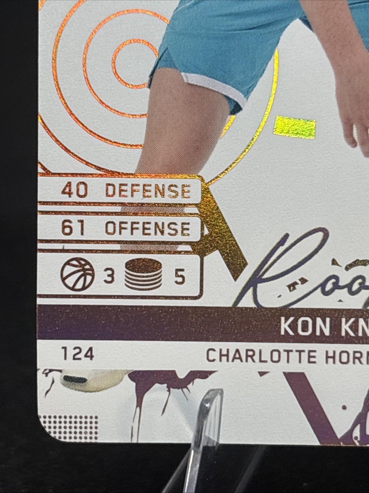 2025 Topps Match Attax Kon Knueppel Rookie RC White Foil #124 Hornets