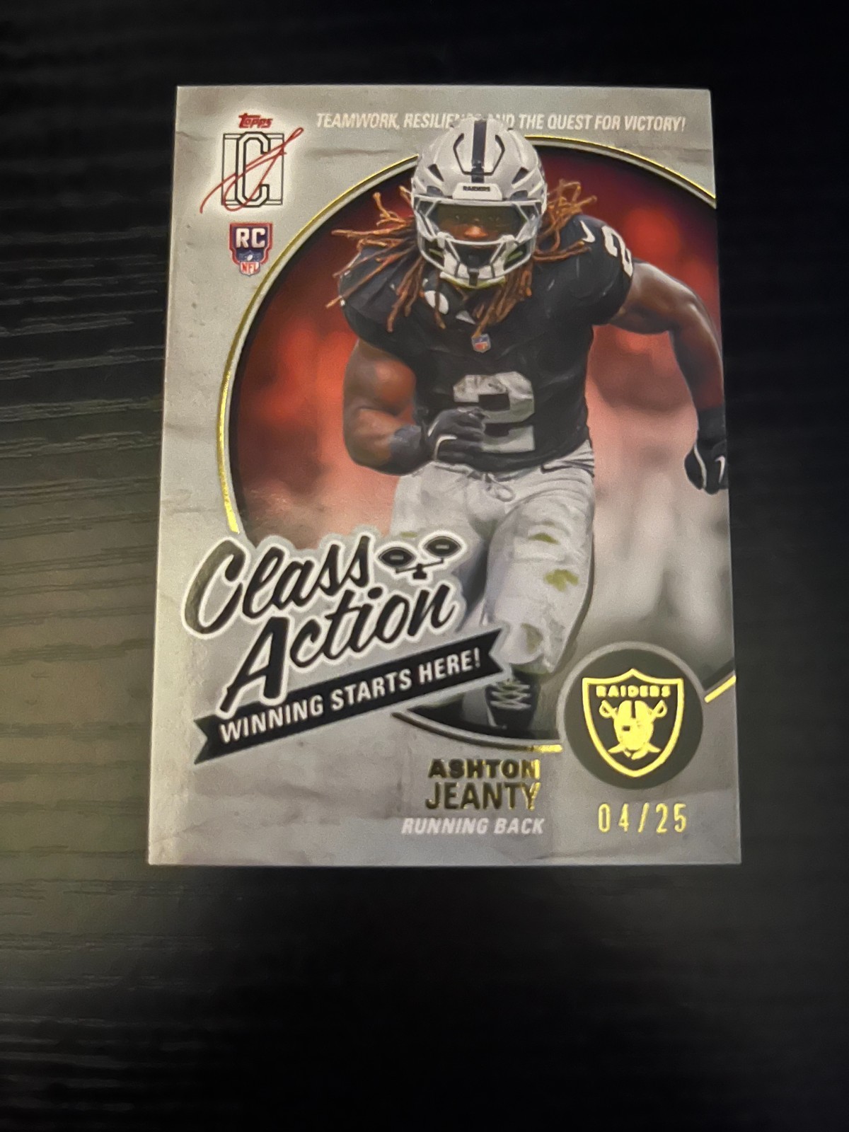 Ashton Jeanty 2025 Topps Signature Class Action Insert LV Raiders #1/25 CA-17