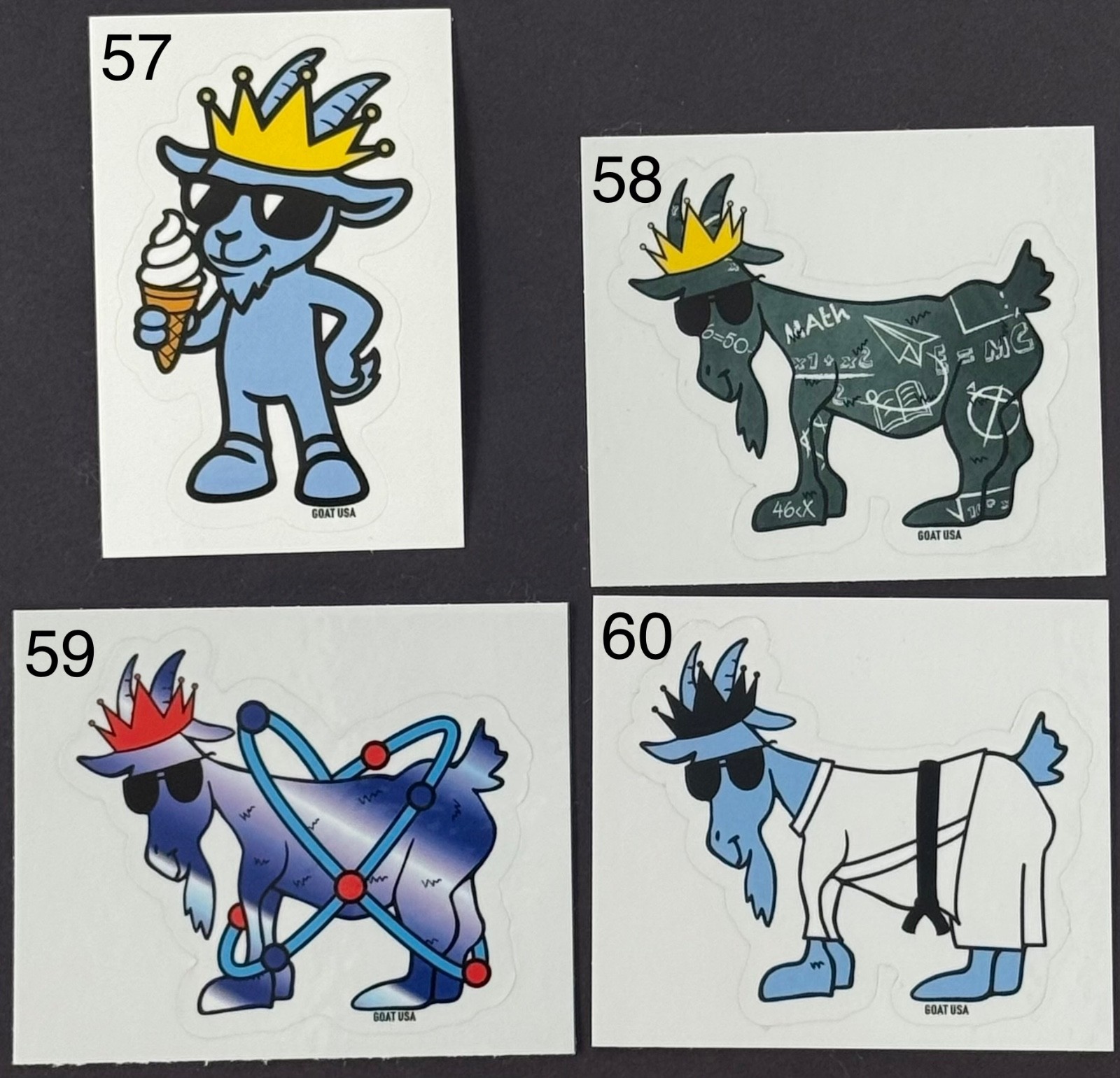 GOAT USA Stickers – Pick your chosen GOAT! (24 choices) New, rare, collectibles
