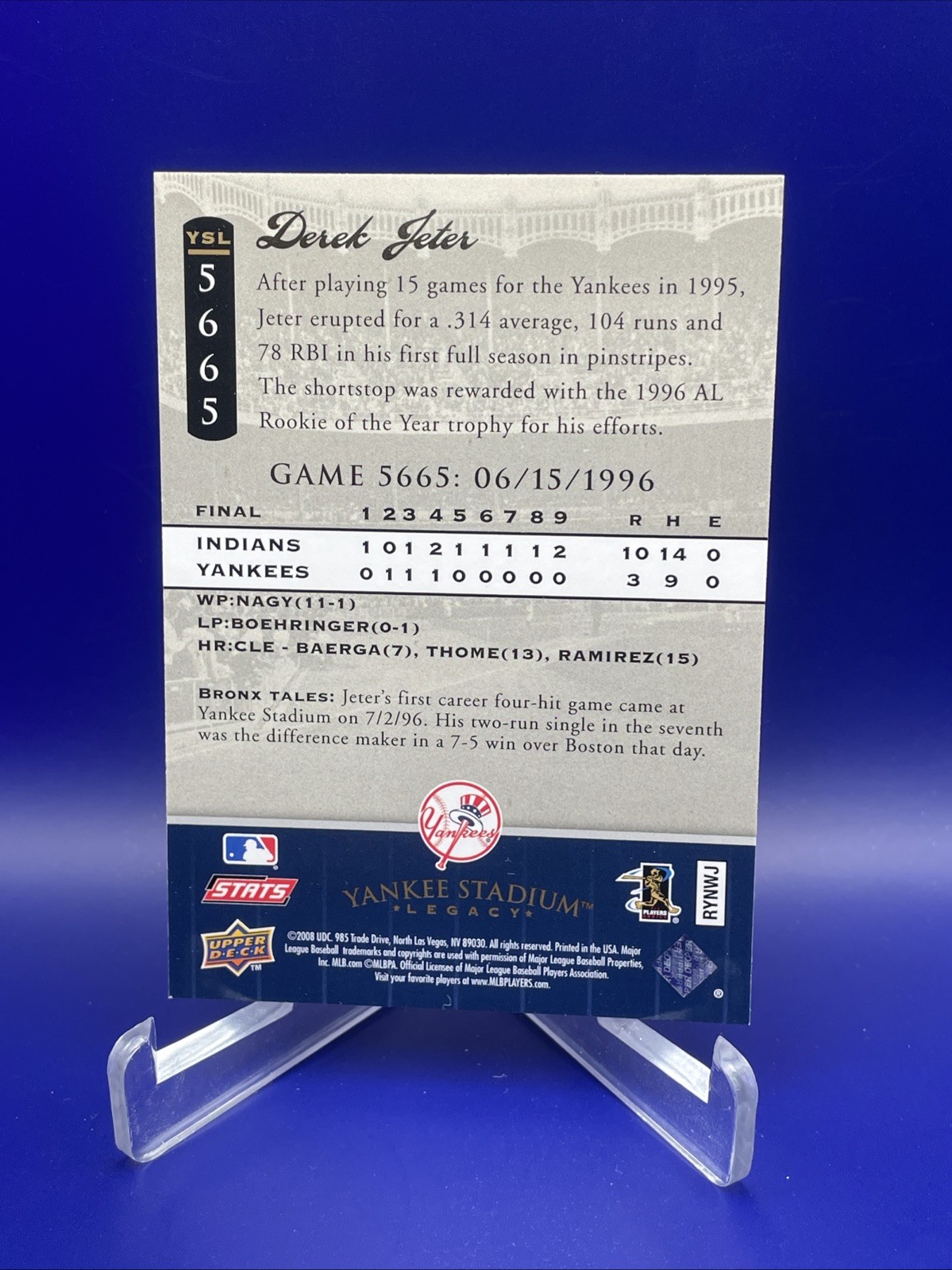 2008 Upper Deck – Multi-Product Insert Yankee Stadium Legacy Derek Jeter YSL5665