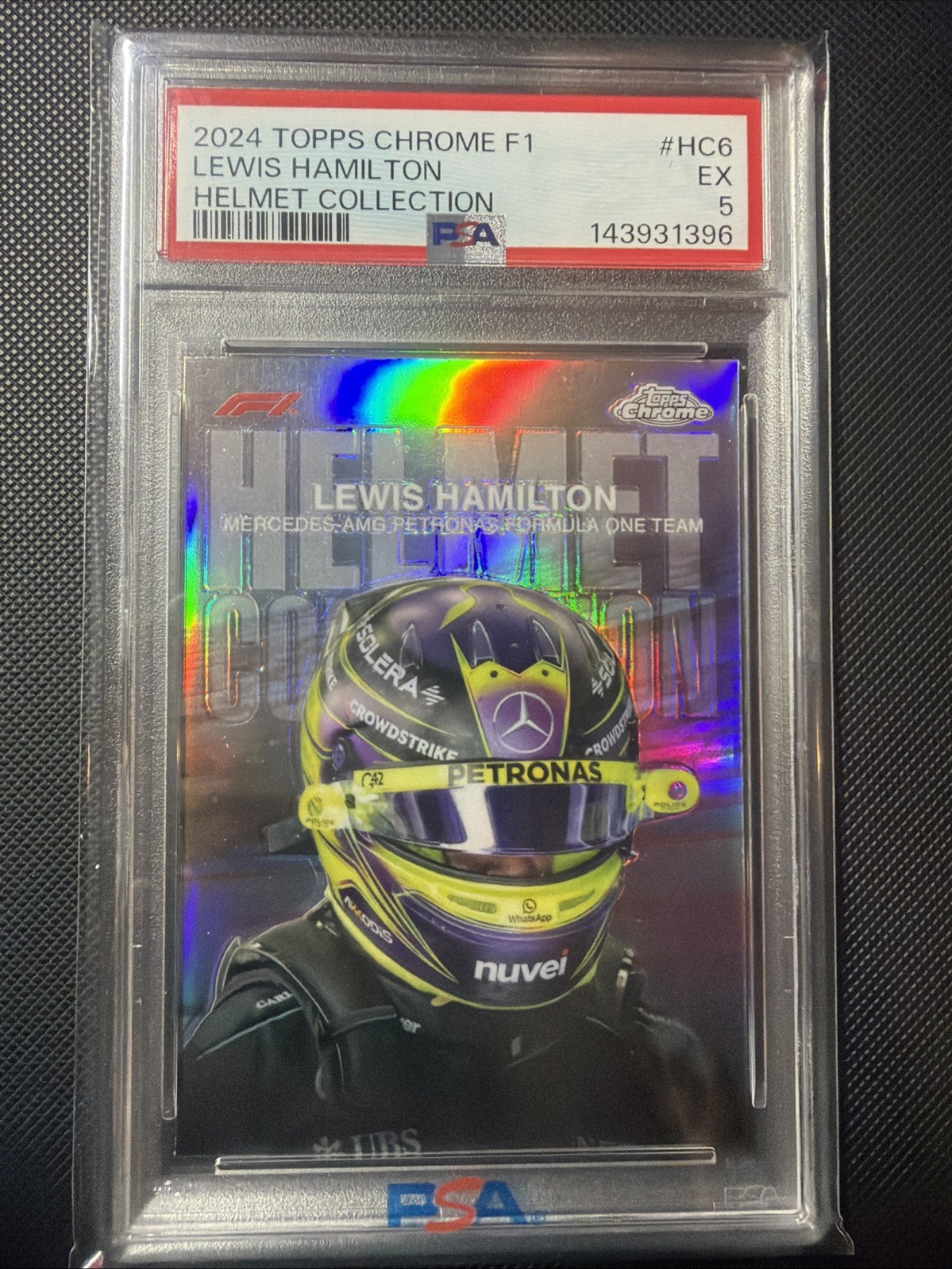 2024 TOPPS CHROME FORMULA 1 HELMET COLLECTION #HC6 LEWIS HAMILTON PSA 5 LOW POP