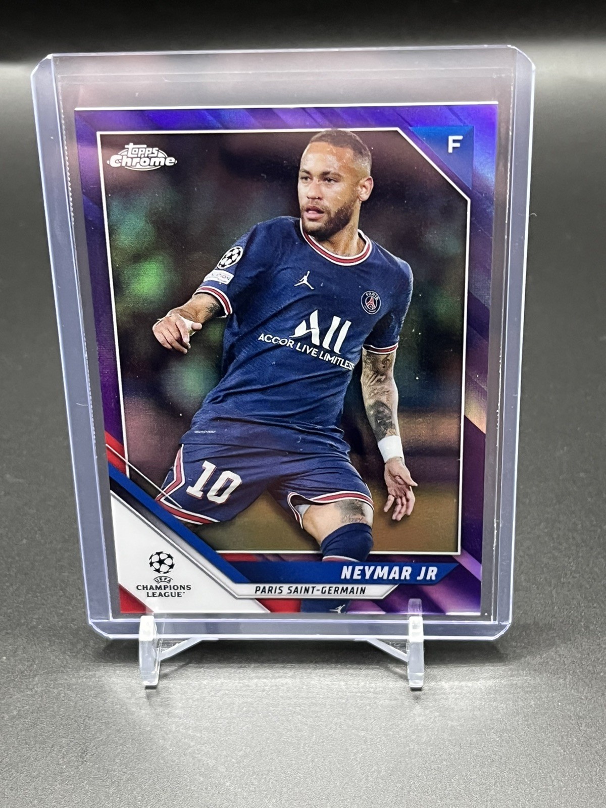 2021-22 Topps Chrome UCL Neymar Jr. #50 Purple Refractor /250 PSG Brazil