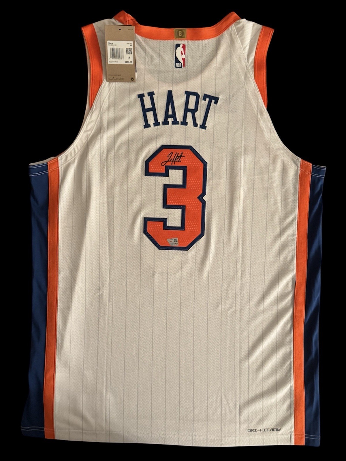 Josh Hart AUTHENTIC Stitched Fanatics Signed Knicks City Edition Jersey Size 48