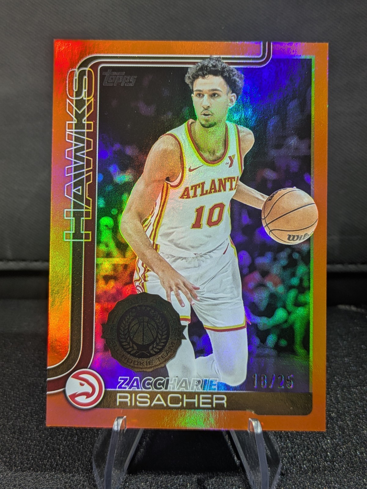 2025 Topps Zaccharie Risacher #62 Holo Orange Foil /25