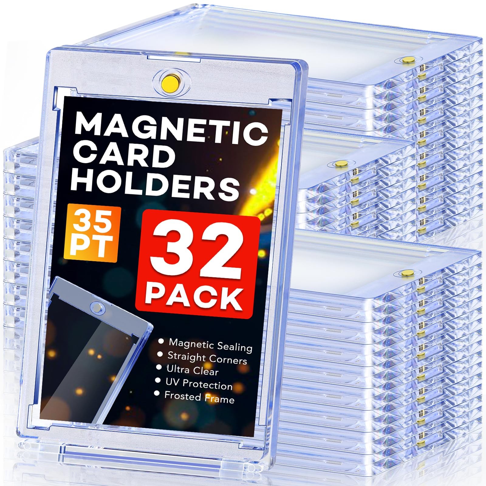 Card Holder Magnetic 35pt Uv Protection Hard Plastic Display Case For Trading Sp