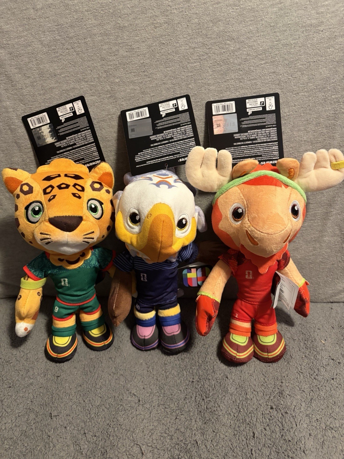 FIFA World Cup 2026 Mascot 8” Plush Complete Set Zayú Maple Clutch Jazwares NWT