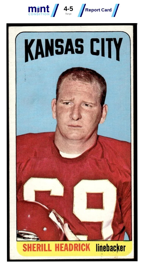 1965 TOPPS SHERRILL HEADRICK 101 SP SET BREAK EX MCG 5 KANSAS CITY CHIEFS