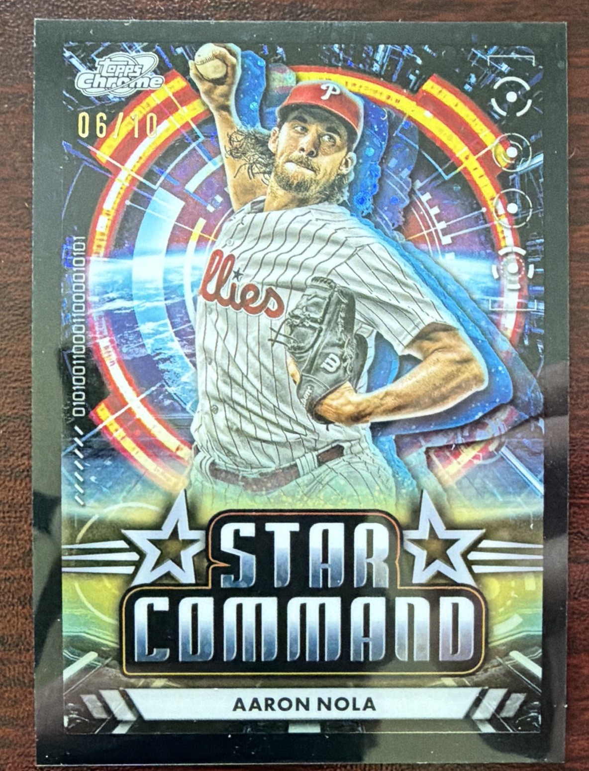 Topps Cosmic Chrome 2024 Star Command Aaron Nola #SC-10 Black Eclipse /10