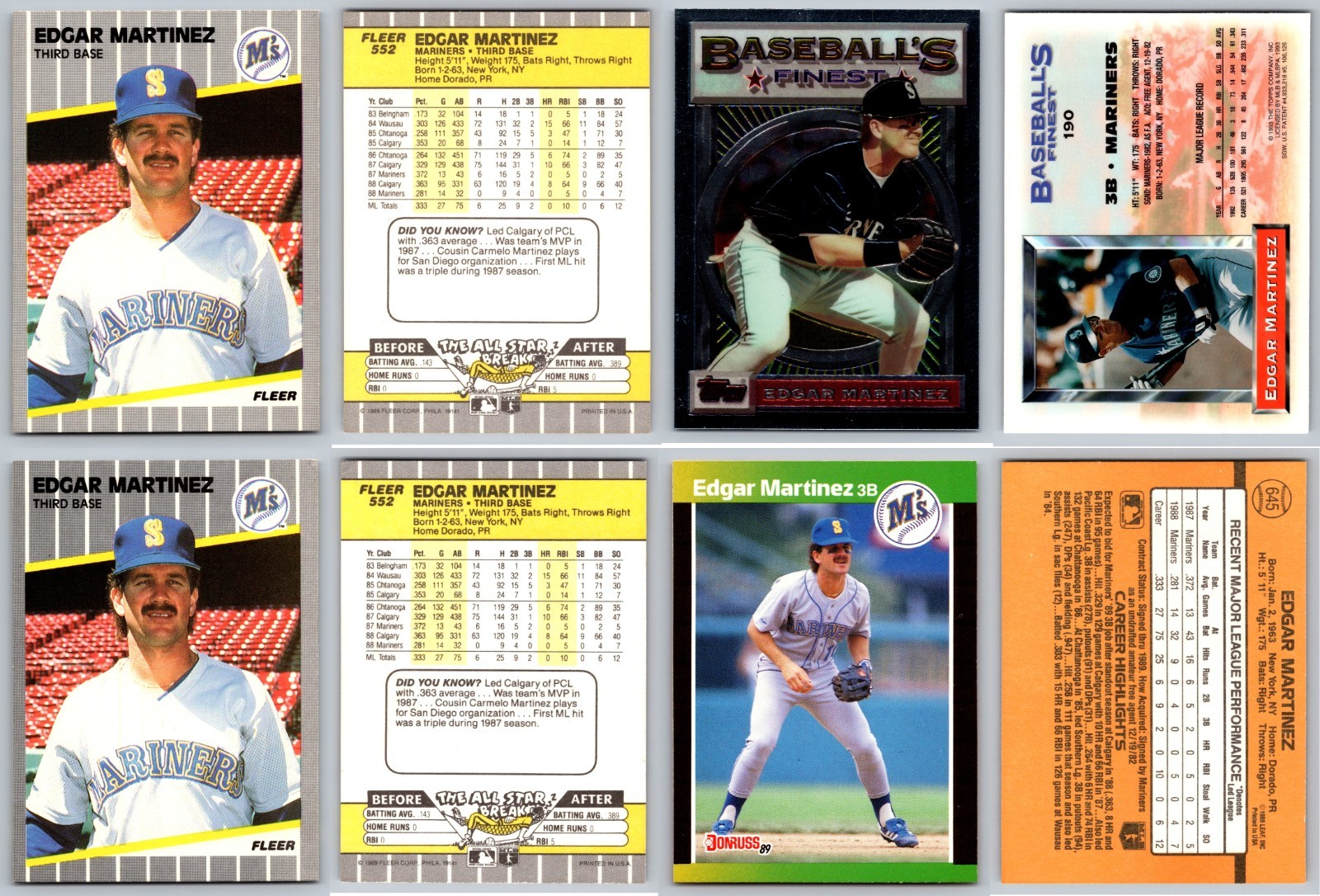 Edgar Martinez 4 Card Lot – Seattle Mariners / HOF – SEVERAL LOTS AVAILABLE!!!