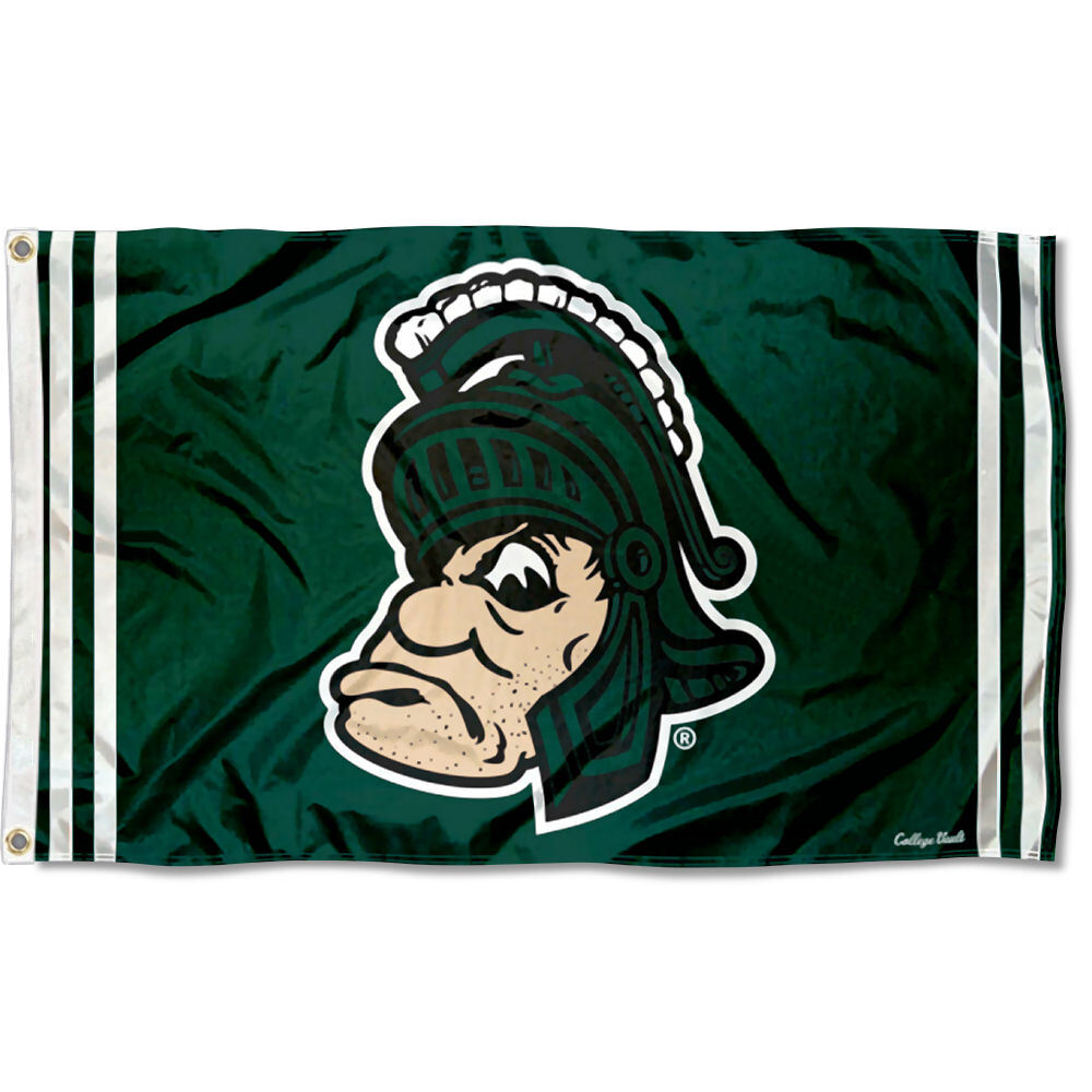 Michigan State Spartans Vintage Retro Throwback Large Outdoor Flag
