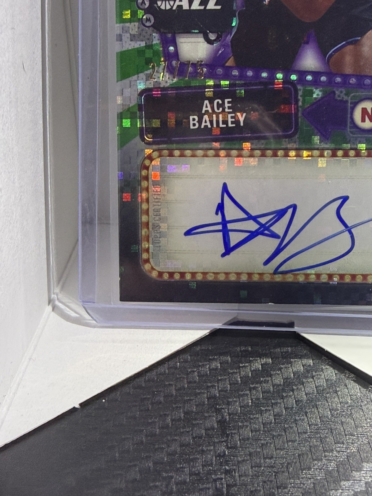 2026 Topps NBA HOOPS Rookie First Signs Auto ACE BAILEY Light Burst Green /75 RC