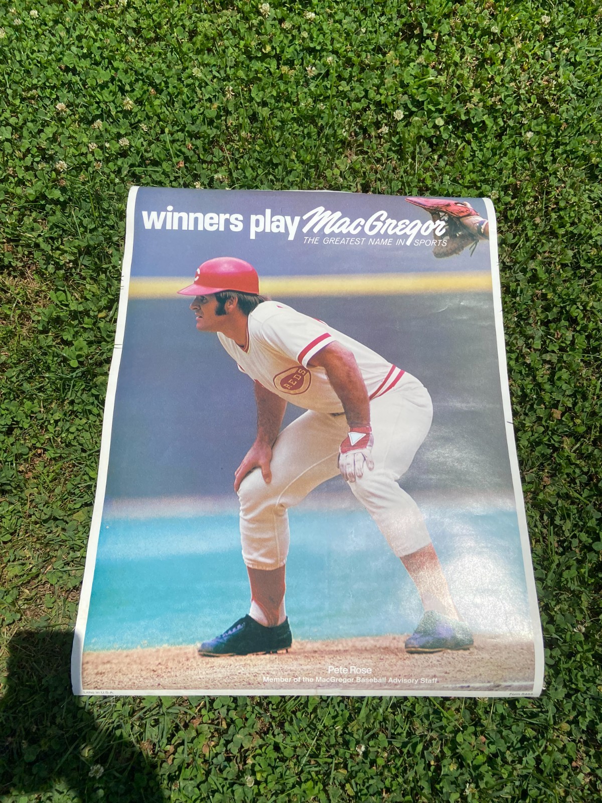 Vintage Pete Rose WINNERS PLAY MacGregor Sports Equipment Lithograph Poster Reds