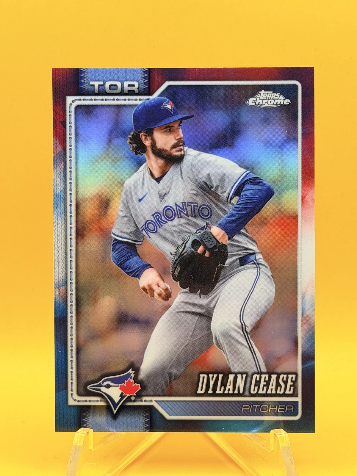 2026 Topps Chrome #208 Dylan Cease Red White and Blue Refractors
