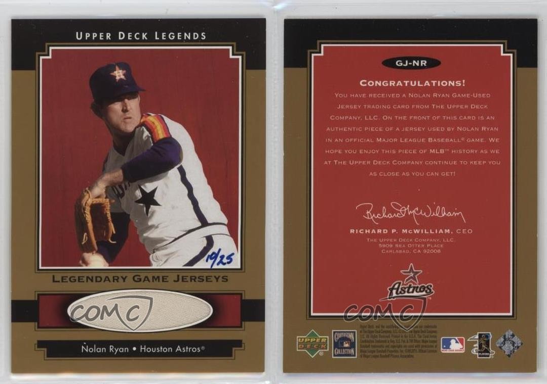 2001 Upper Deck Legends Legendary Game Jerseys Gold 10/25 Nolan Ryan HOF 0fo5