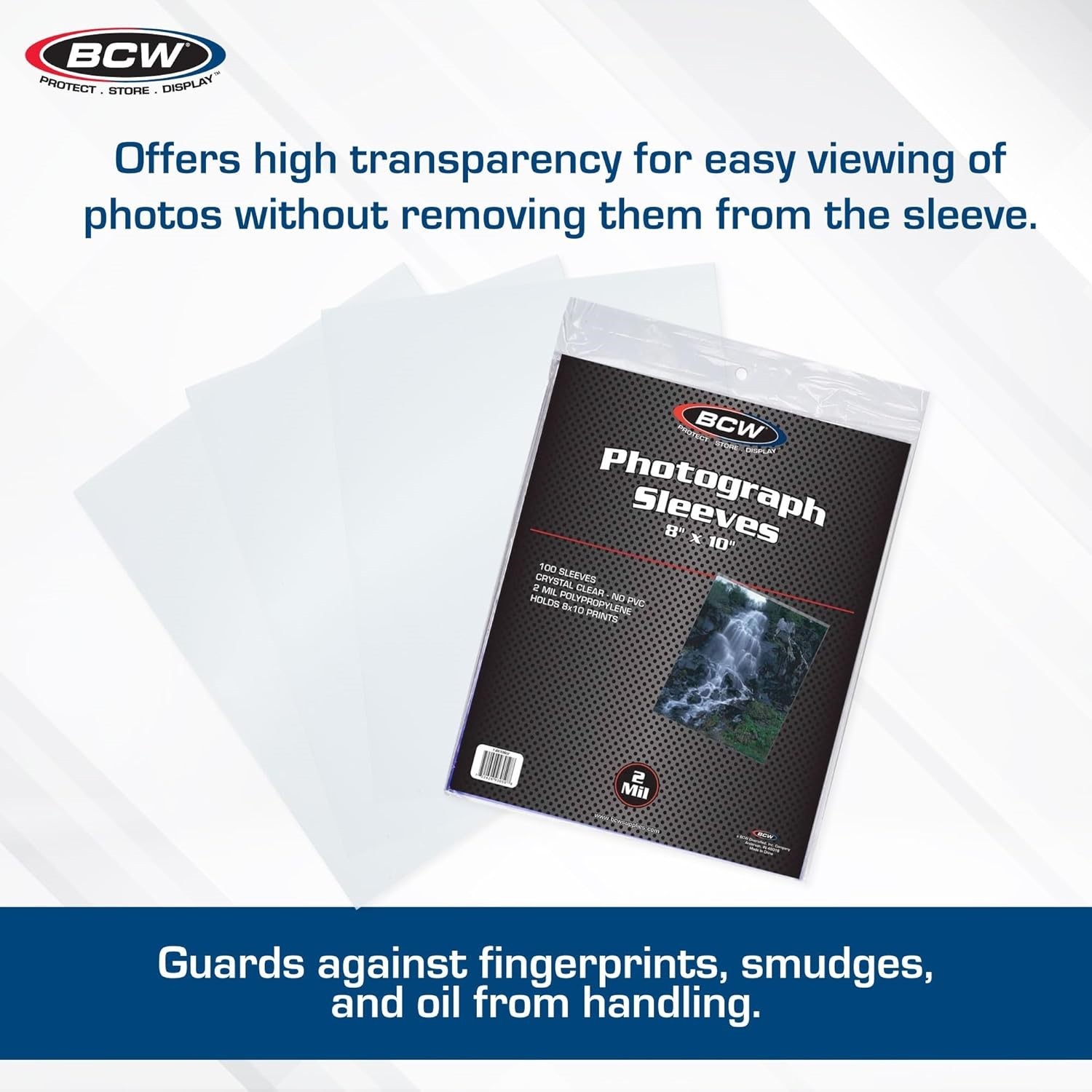 BCW 8×10 Photo Sleeves 100 Soft Poly Protectors 2 Mil Acid Free Safe Storage