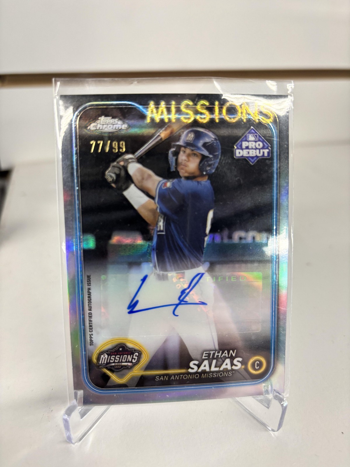 2024 Topps Pro Debut #PDC-153 Ethan Salas Chrome Autographs Refractor #/99