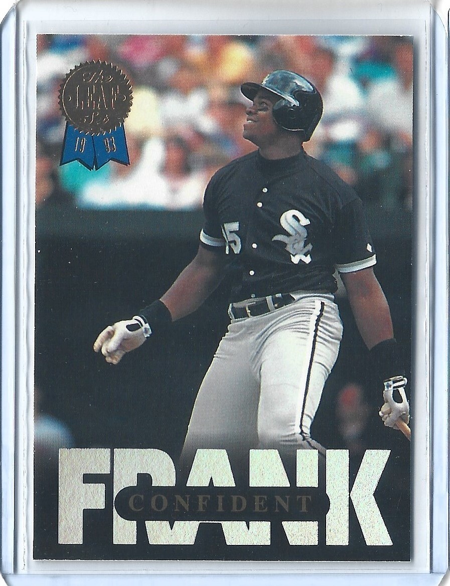 Frank Thomas 1993 Leaf Series 1 #4 of 10 Leaf Set Confident – Chicago White Sox