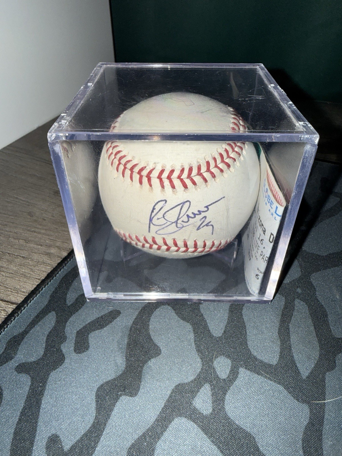 Rusty Greer Signed Official Major League Baseball/Ticket From Game Acquired