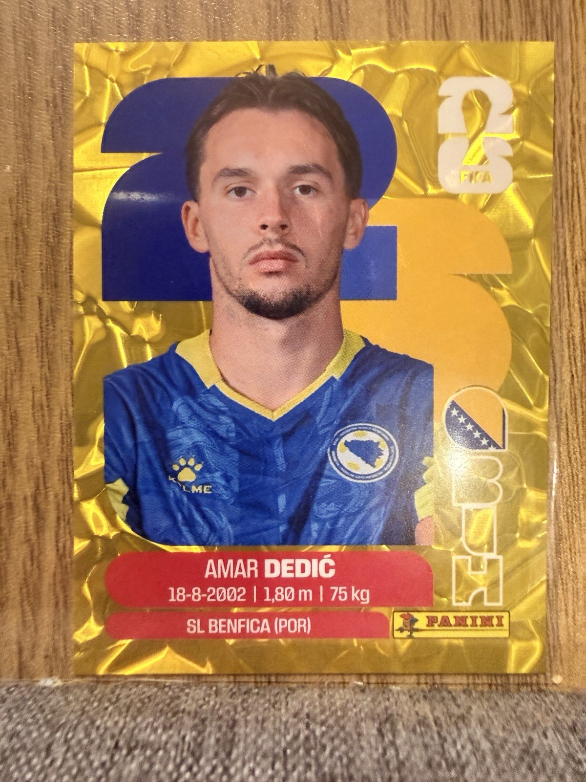 Panini FIFA WC 2026 Stickers-Rare Gold Crumple-BIH Bosnia & Herzegovina You Pick