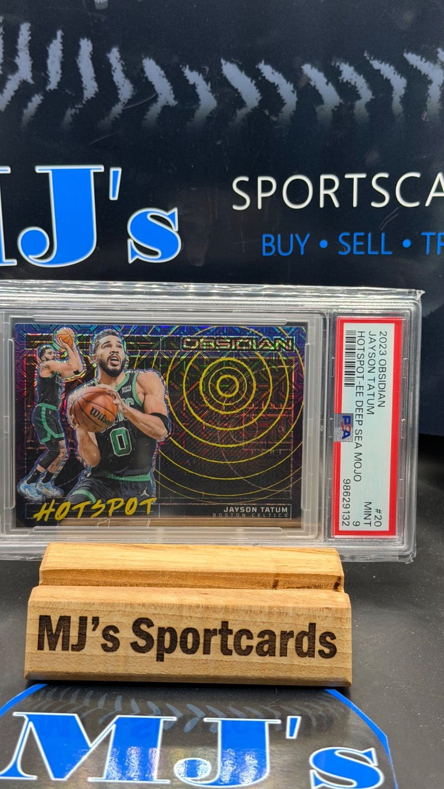 JAYSON TATUM 2023 OBSIDIAN #20 HOTSPOT-EE DEEP SEA MOJO 2/5 PSA 9 POP 1
