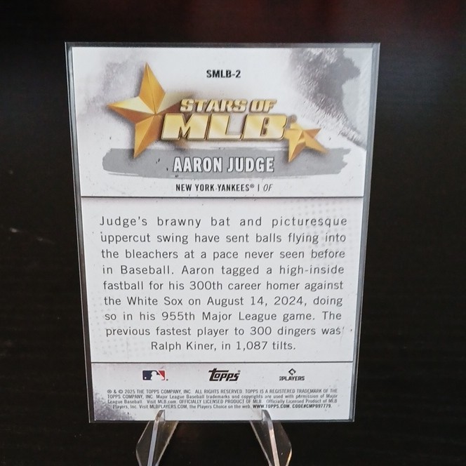 Topps 2025 Series 1 Aaron Judge SMLB-2 Stars of MLB Insert Yankees