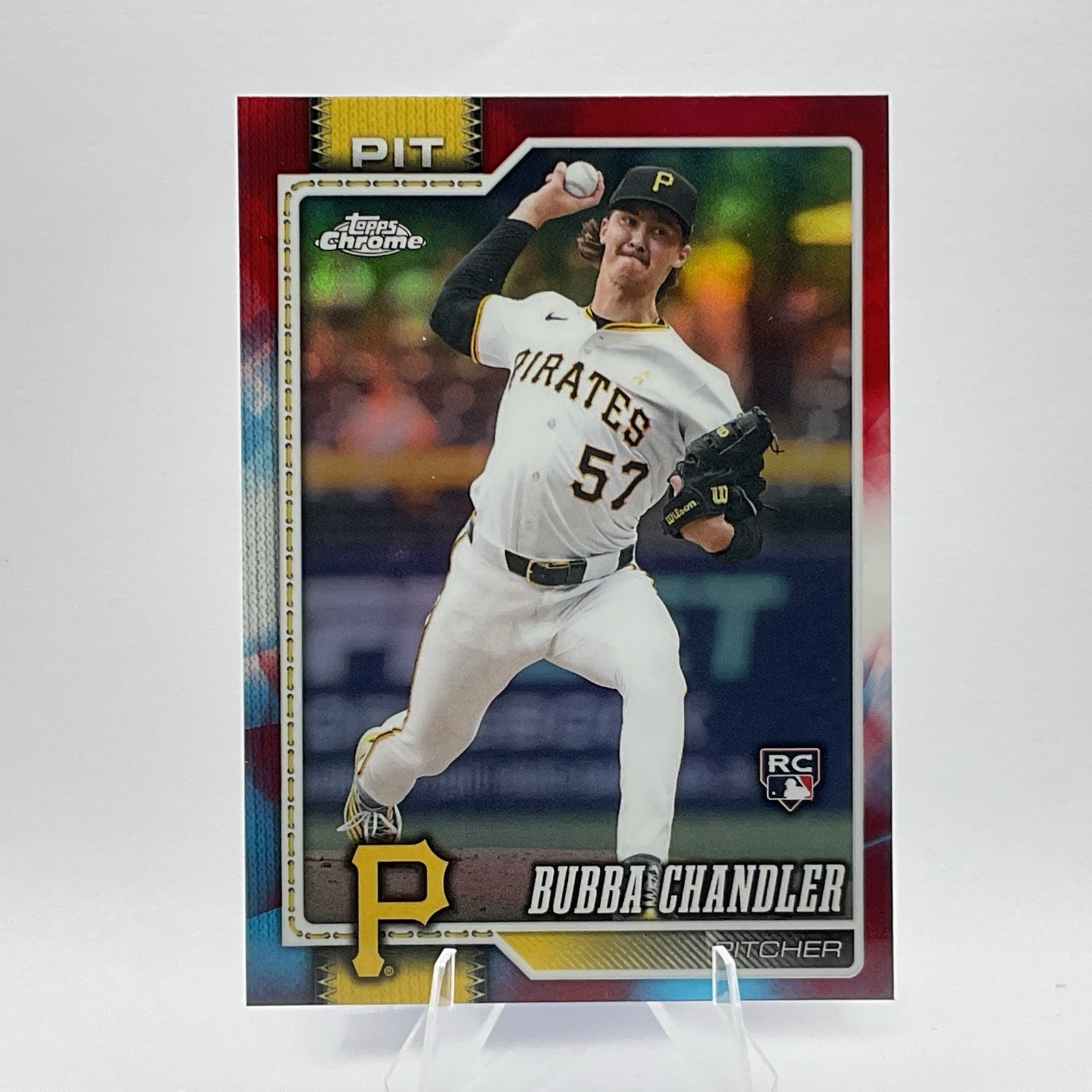2026 Topps Chrome – Bubba Chandler #93 Red, White, And Blue Refractor RC